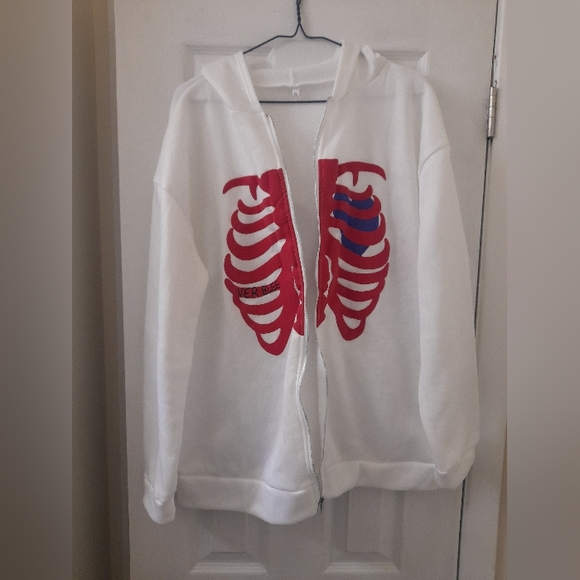 Unbranded -Y2K Skeleton Zip Up Hoodie Ver Blee - Unisex Hoodie - Size: XL - - Picture 9 of 9